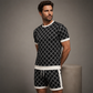 ⌛Offre à durée limitée🛍️ 👖 Ensemble 2 pièces pour homme : haut décontracté et short