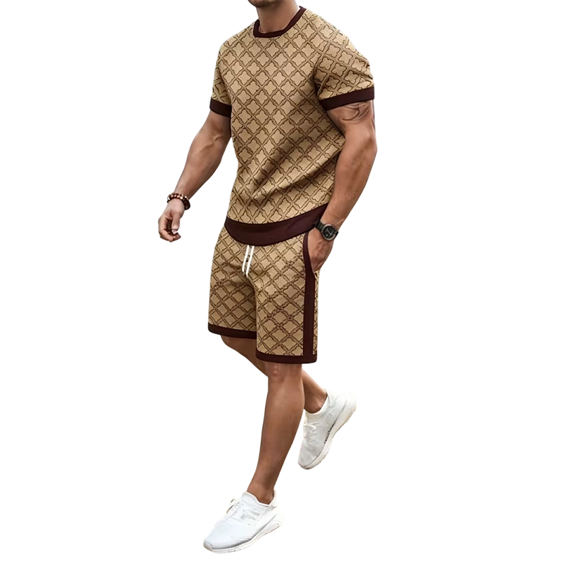 ⌛Offre à durée limitée🛍️ 👖 Ensemble 2 pièces pour homme : haut décontracté et short