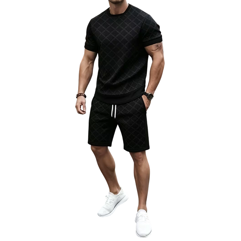 ⌛Offre à durée limitée🛍️ 👖 Ensemble 2 pièces pour homme : haut décontracté et short