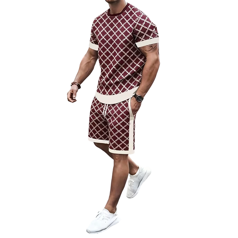 ⌛Offre à durée limitée🛍️ 👖 Ensemble 2 pièces pour homme : haut décontracté et short