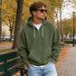 📢📢50 % DE RÉDUCTION !! ⏰ Sweat à capuche en maille à demi-zip pour homme
