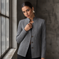✨ OFFRE PRIVILÈGE · -50 % | Blazer Femme Texturé à Col Montant