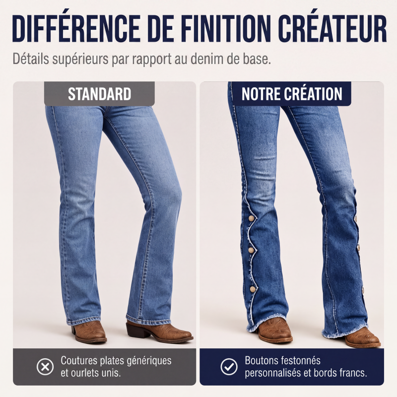 Jean flare délavé taille haute pour femme