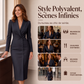 Robe blazer élégante asymétrique à boutonnage simple pour femme