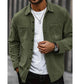 Chemise décontractée à manches longues et col boutonné pour homme