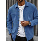 Chemise décontractée à manches longues et col boutonné pour homme