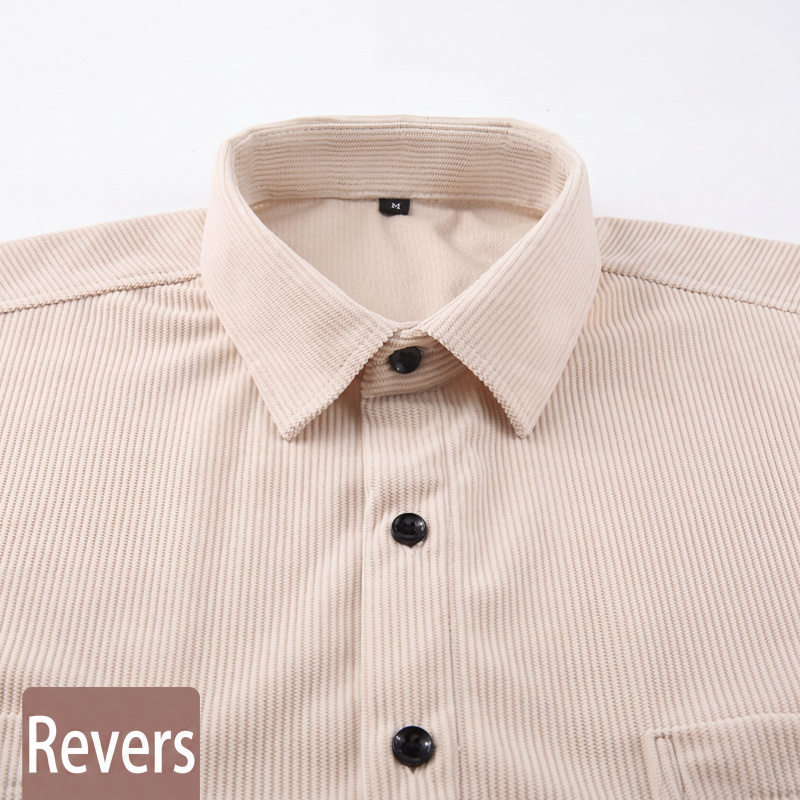 Chemise décontractée à manches longues et col boutonné pour homme