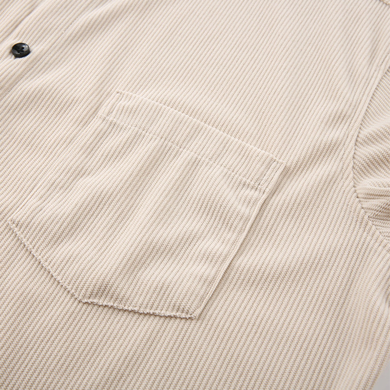Chemise décontractée à manches longues et col boutonné pour homme