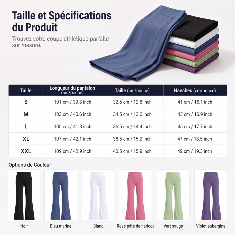 Pantalon de yoga évasé effet lift