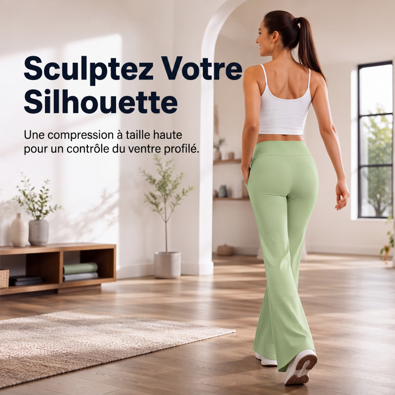 Pantalon de yoga évasé effet lift