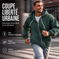Sweat à capuche en maille gaufrée à fermeture éclair intégrale pour homme