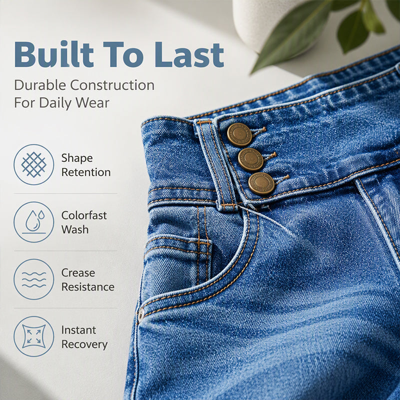 Jeans extensibles à jambes larges pour femme