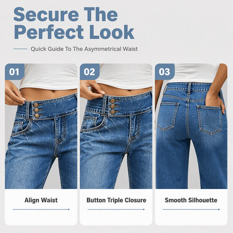 Jeans extensibles à jambes larges pour femme