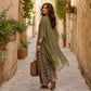 Ensemble robe longue fluide chic et cache-maillot pour femme