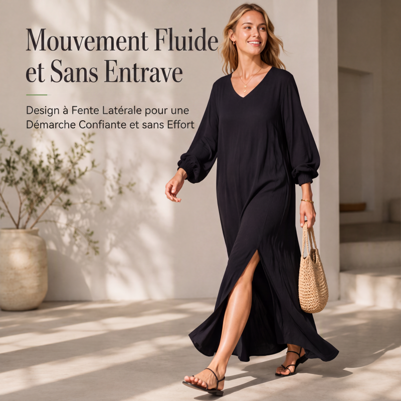 Robe longue élégante avec fente