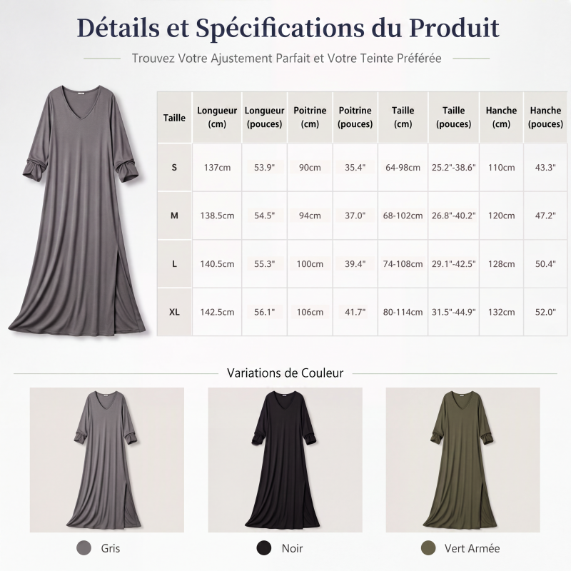 Robe longue élégante avec fente