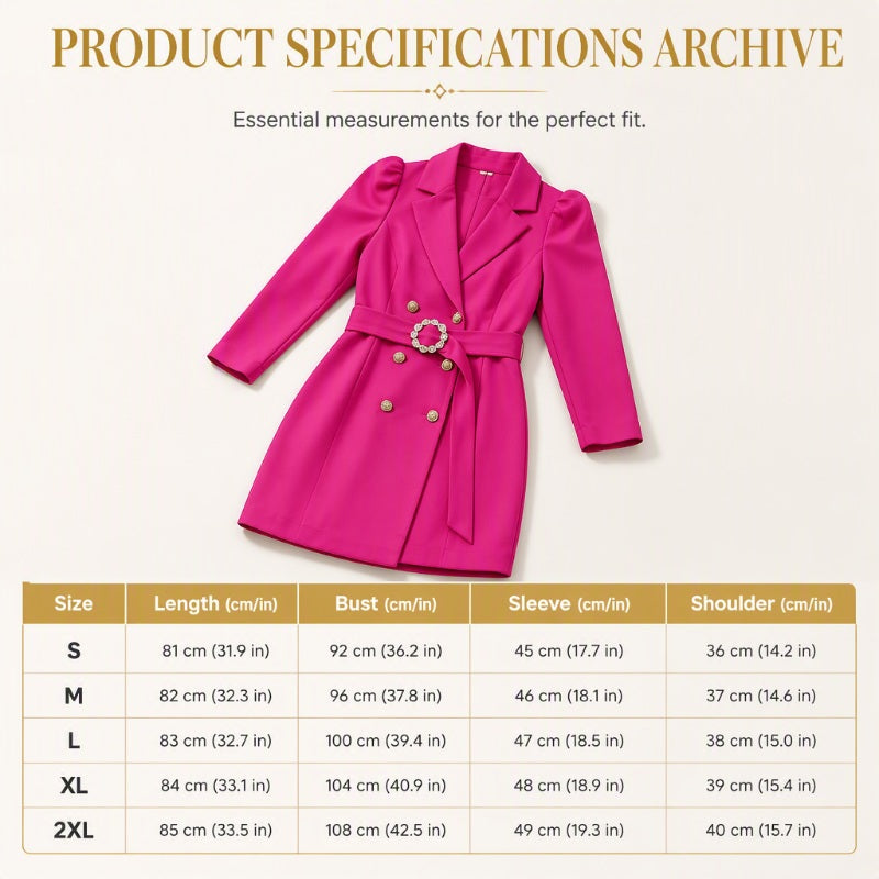 Robe-blazer élégante à double boutonnage pour femme