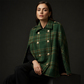 Manteau-cape à carreaux vintage pour femme
