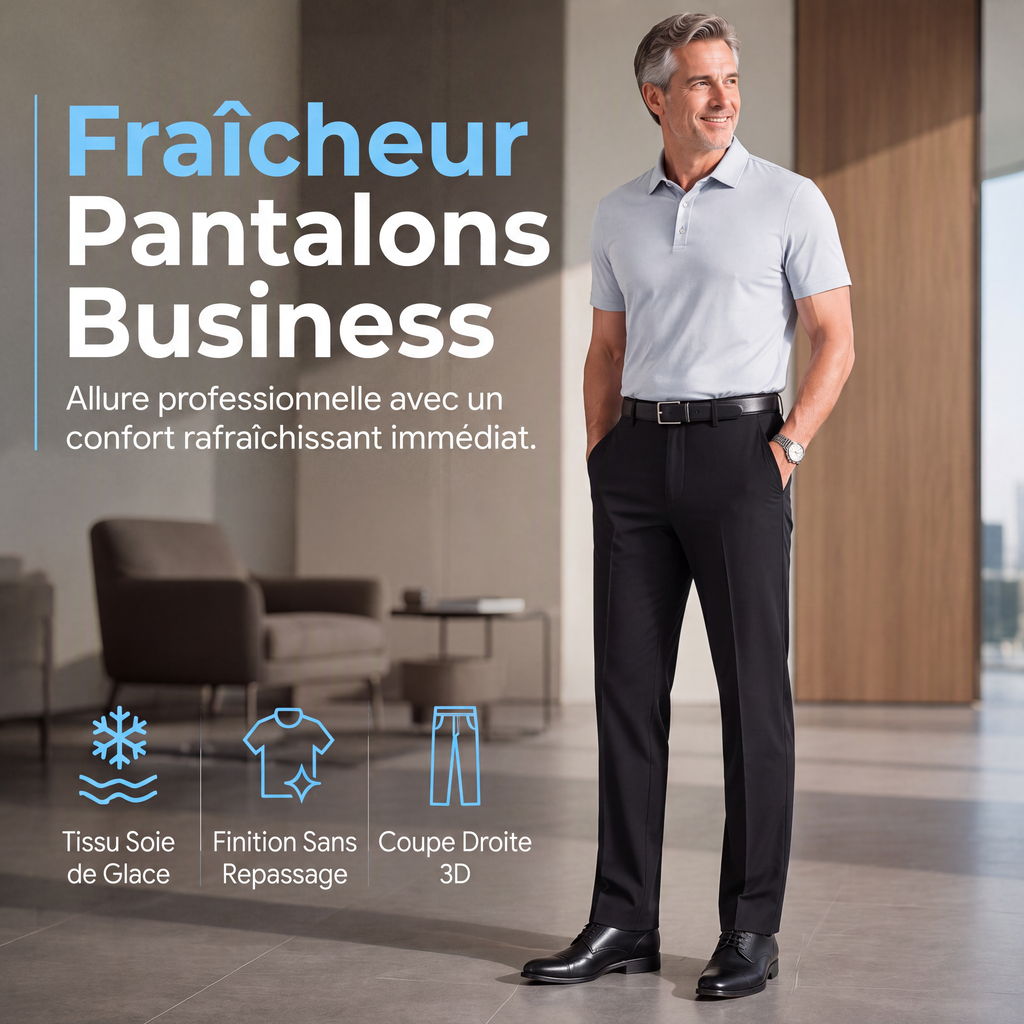 Pantalons décontractés en soie glacée pour homme