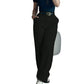 Pantalon décontracté à taille haute et coupe droite pour femme