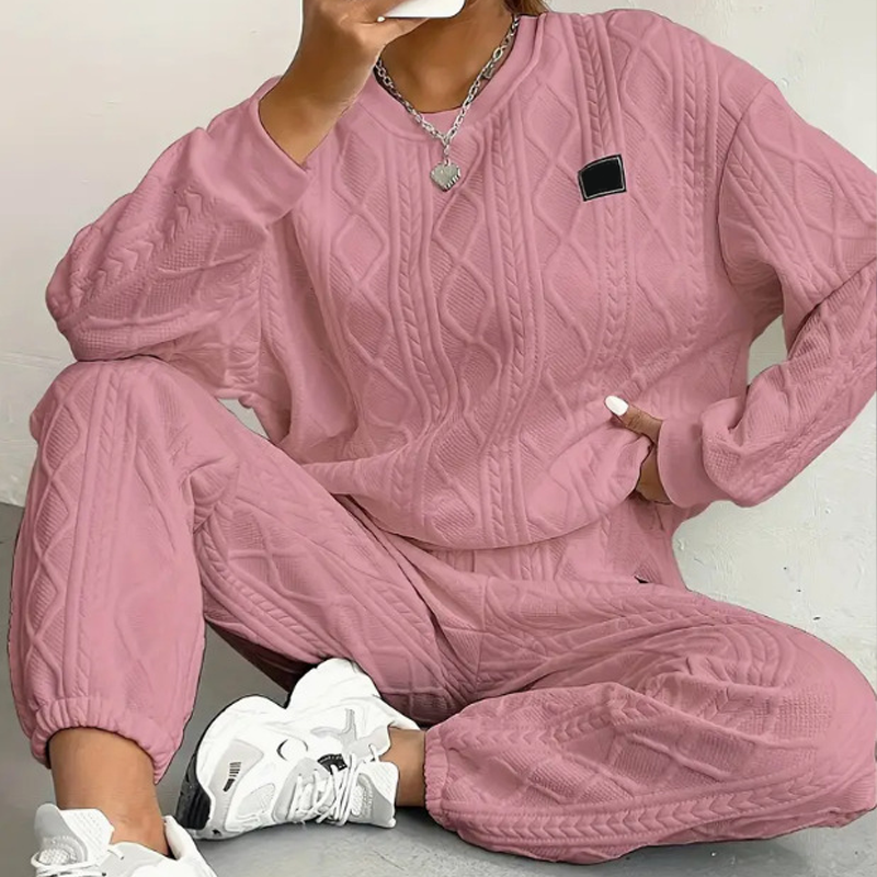 🌸Promotion exceptionnelle : 50 % de réduction 💖 Ensemble 2 pièces décontracté composé d'un pull en maille à manches longues et d'un pantalon