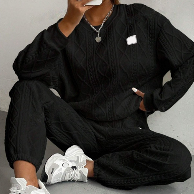 🌸Promotion exceptionnelle : 50 % de réduction 💖 Ensemble 2 pièces décontracté composé d'un pull en maille à manches longues et d'un pantalon
