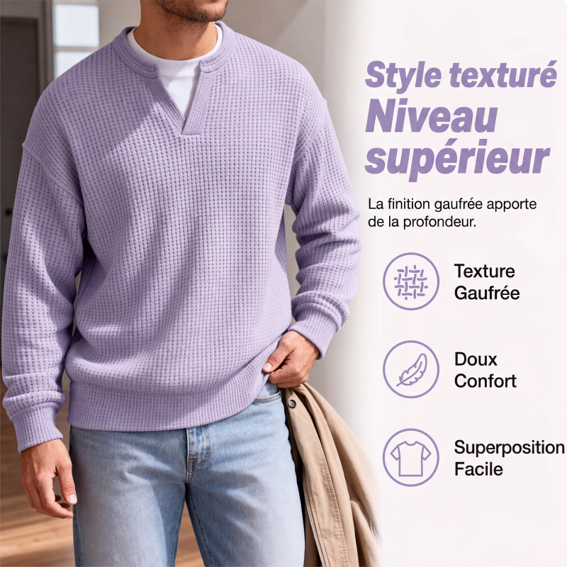 T-shirt en nid d'abeille confort superposé