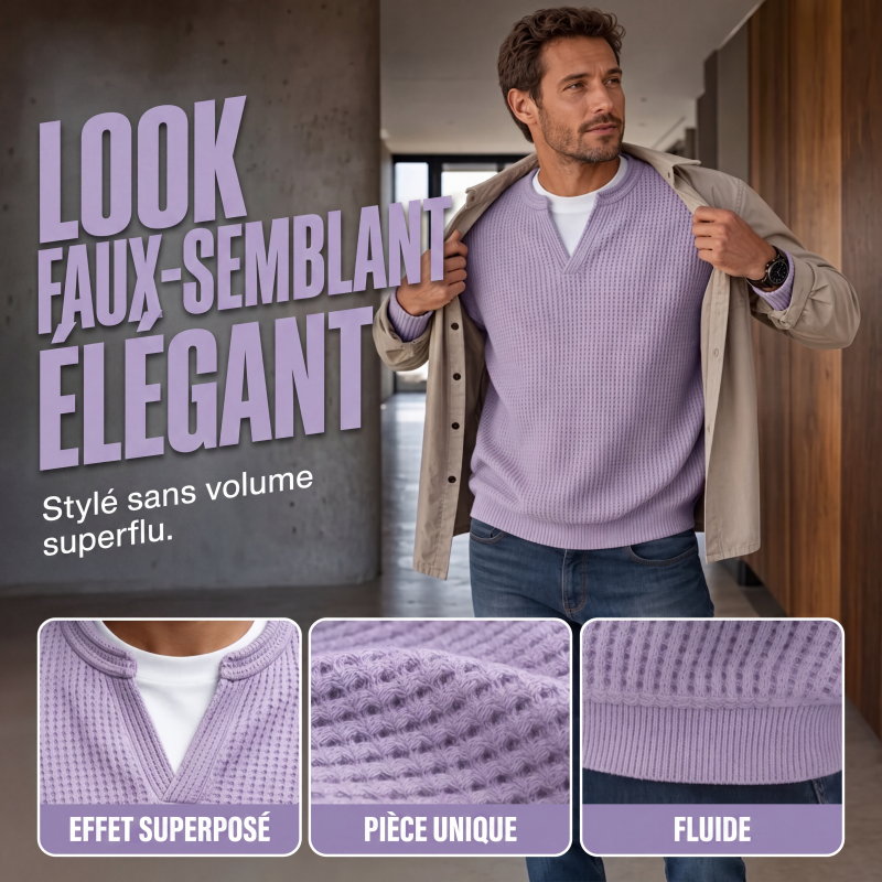 T-shirt en nid d'abeille confort superposé