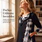 Robe longue pour femme à col cheminée et patchwork à carreaux