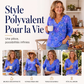 Haut élégant à col V et imprimé floral pour femme