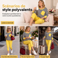 Ensemble deux pièces pour femme : haut à manches longues rayé et pantalon