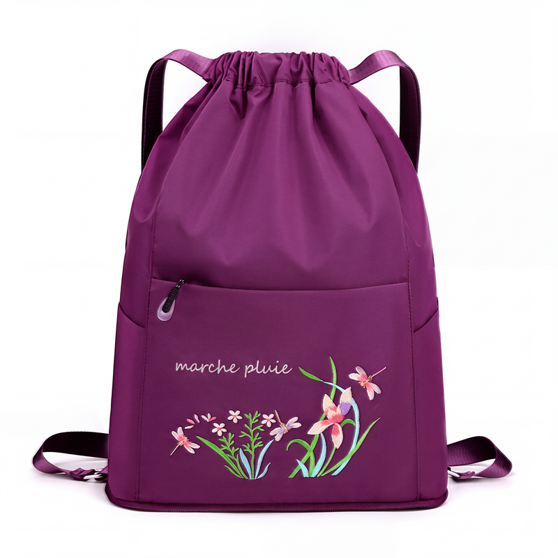 Sac à dos vintage à cordon pliable pour femmes