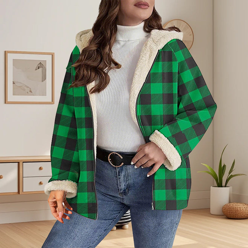 Veste à capuche zippée épaisse pour femme