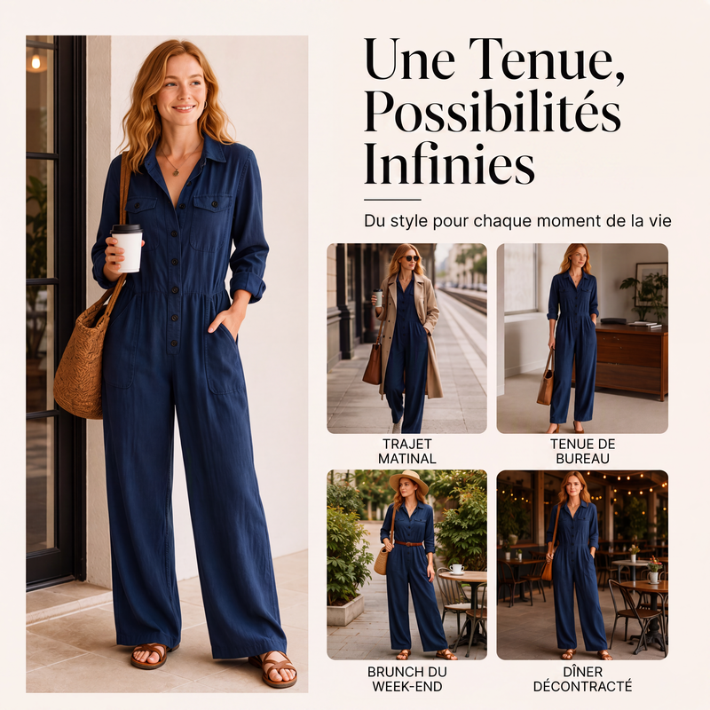 Combinaison cargo large pour femme