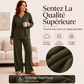 Ensemble sweat-shirt et pantalon à épaules dénudées pour femme
