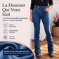 Jeans asymétriques croisés taille haute pour femme
