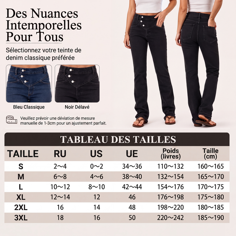 Jeans asymétriques croisés taille haute pour femme
