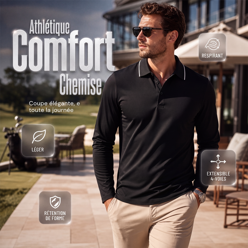 Polo de sport de golf à manches courtes pour homme