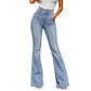 Jean évasé taille haute pour femme
