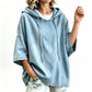 🔥 Offre Limitée -50% | Sweat à Capuche Femme Oversize Effet Denim Délavé