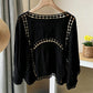 Cardigan en dentelle ajourée ample pour femme