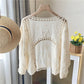 Cardigan en dentelle ajourée ample pour femme