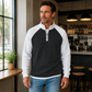T-shirt à quart de zip en maille nid d'abeille pour hommes