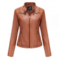 Veste en simili cuir ajustée pour femme