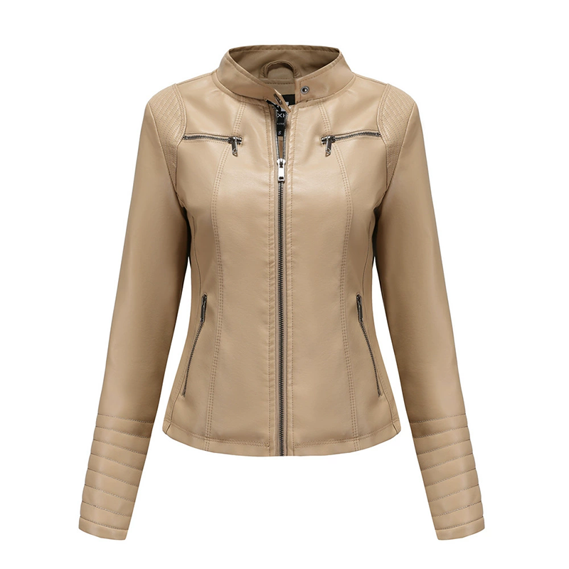 Veste en simili cuir ajustée pour femme