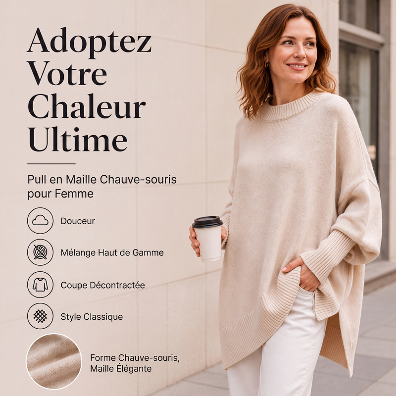 Pull-over col ras du cou pour femmes grande taille