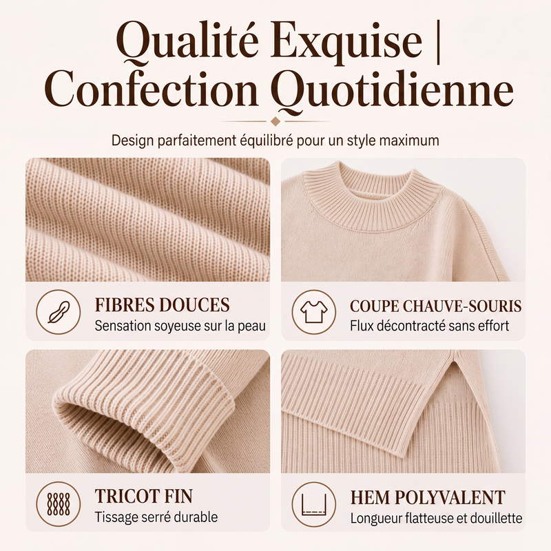 Pull-over col ras du cou pour femmes grande taille