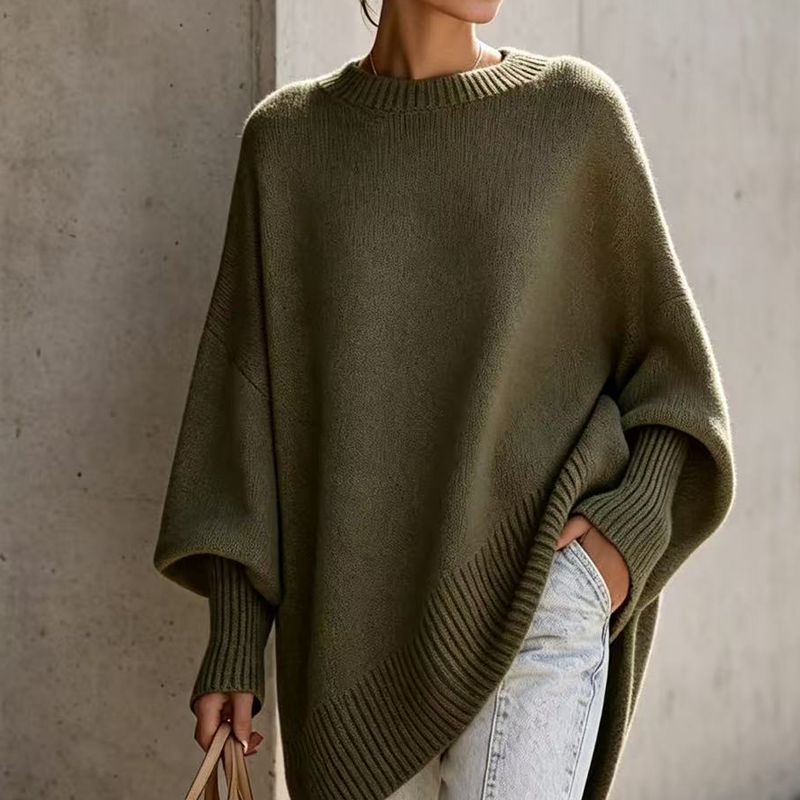 Pull-over col ras du cou pour femmes grande taille