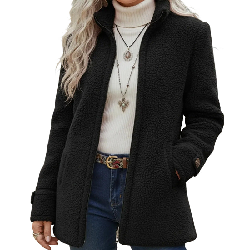 ❄️ LE COSY DE L'HIVER | Veste Femme à Col Montant & Fermeture Zippée -50 %