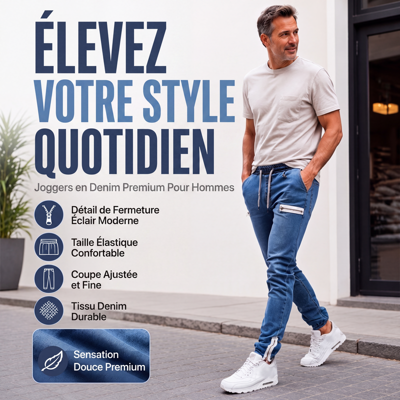 👖 LE DENIM EN MODE CASUAL | Jogger Homme en Denim Coupe Slim -50 %